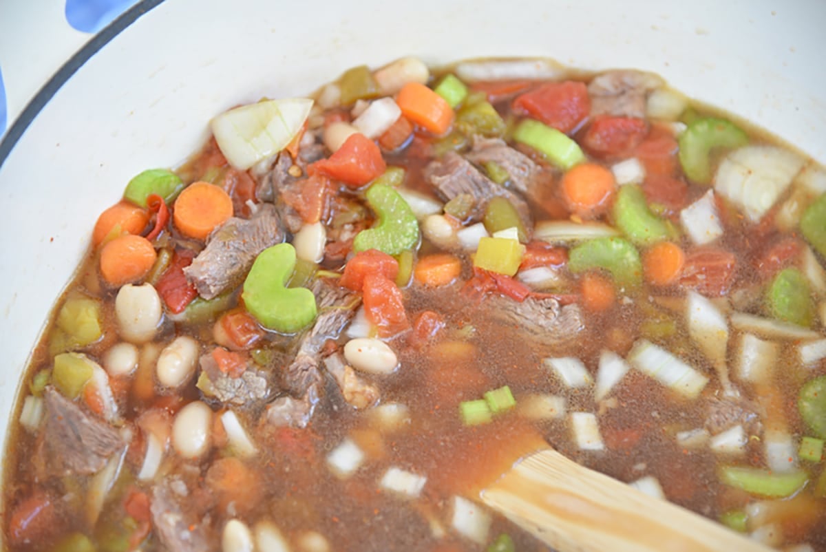 short rib soup in a pot