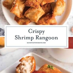 collage of shrimp rangoon for pinterest