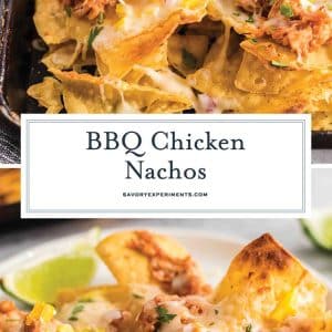 collage of bbq chicken nachos for pinterest