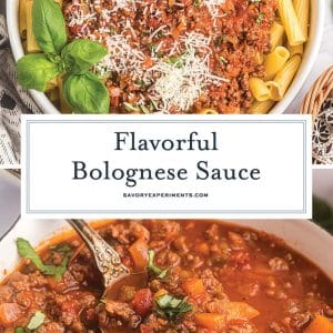 collage of bolognese for pinterest