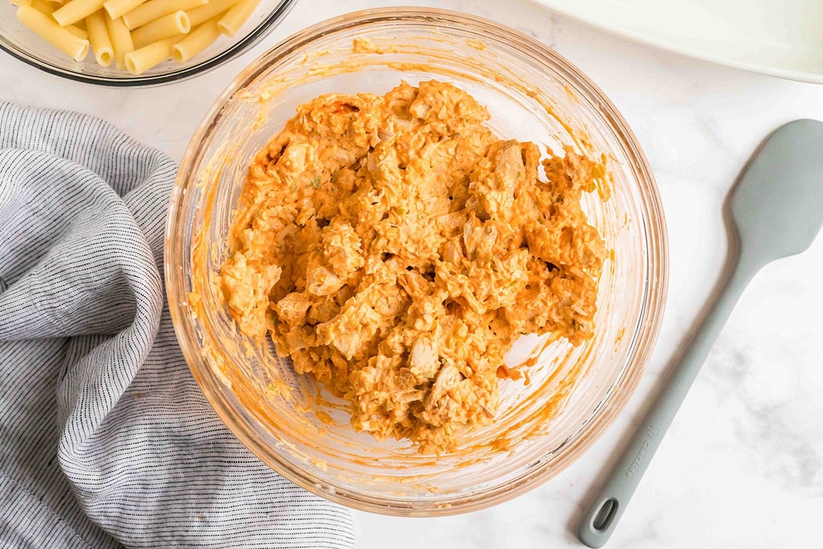 buffalo chicken dip in bowl