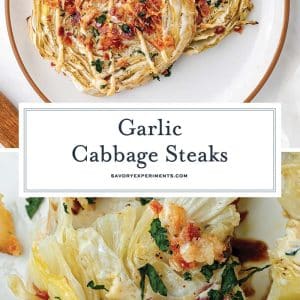 collage of cabbage steaks for pinterest