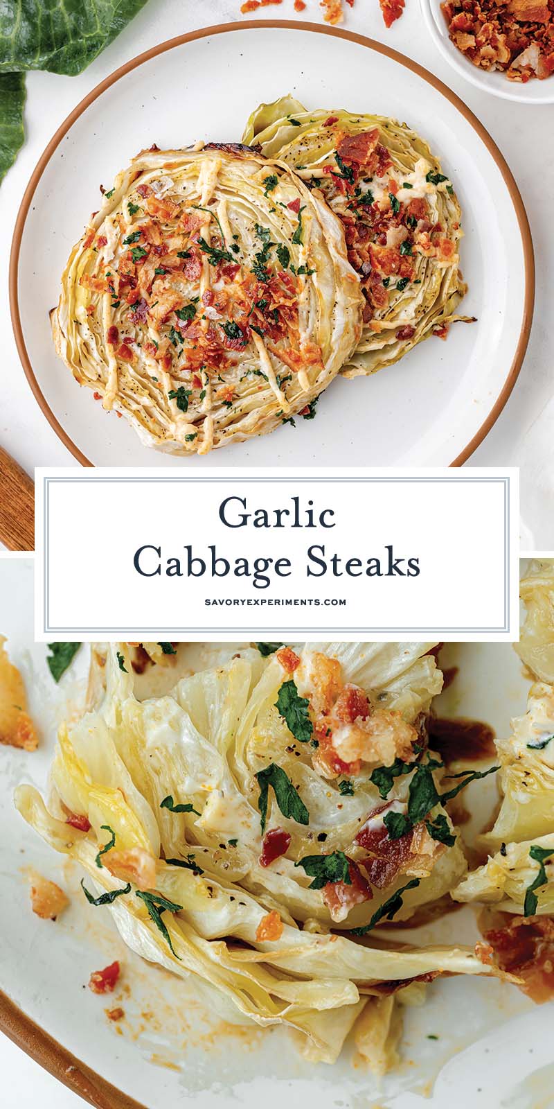 collage of cabbage steaks for pinterest