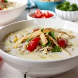 bowl of white chicken chili