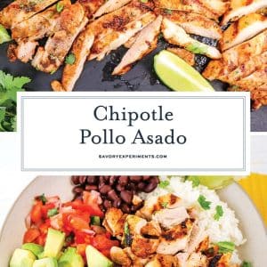 collage of chipotle pollo asado for pinterest