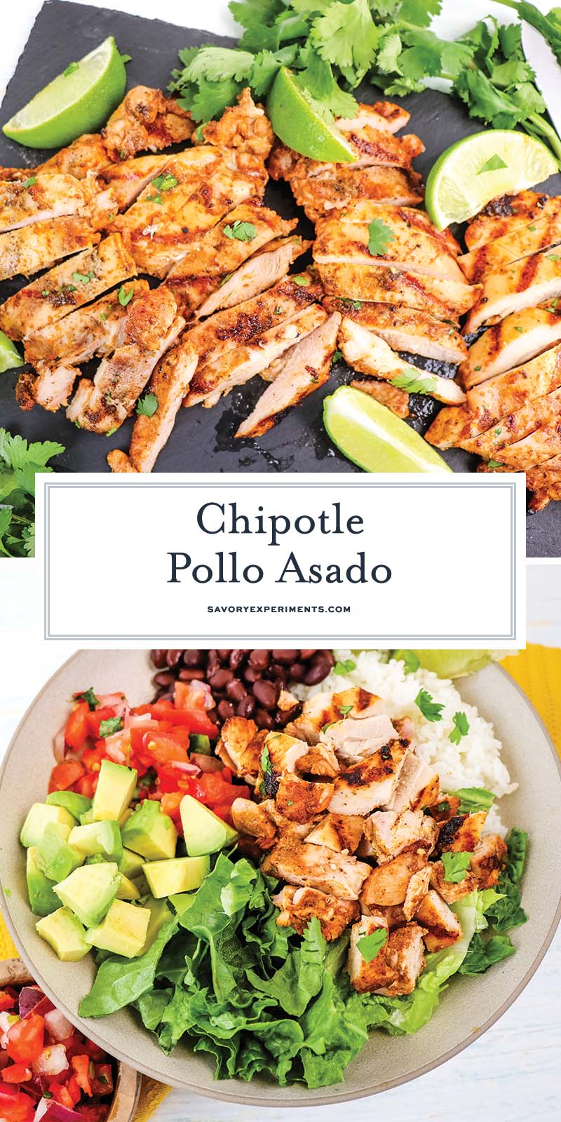 collage of chipotle pollo asado for pinterest