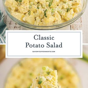 collage of potato salad for pinterest