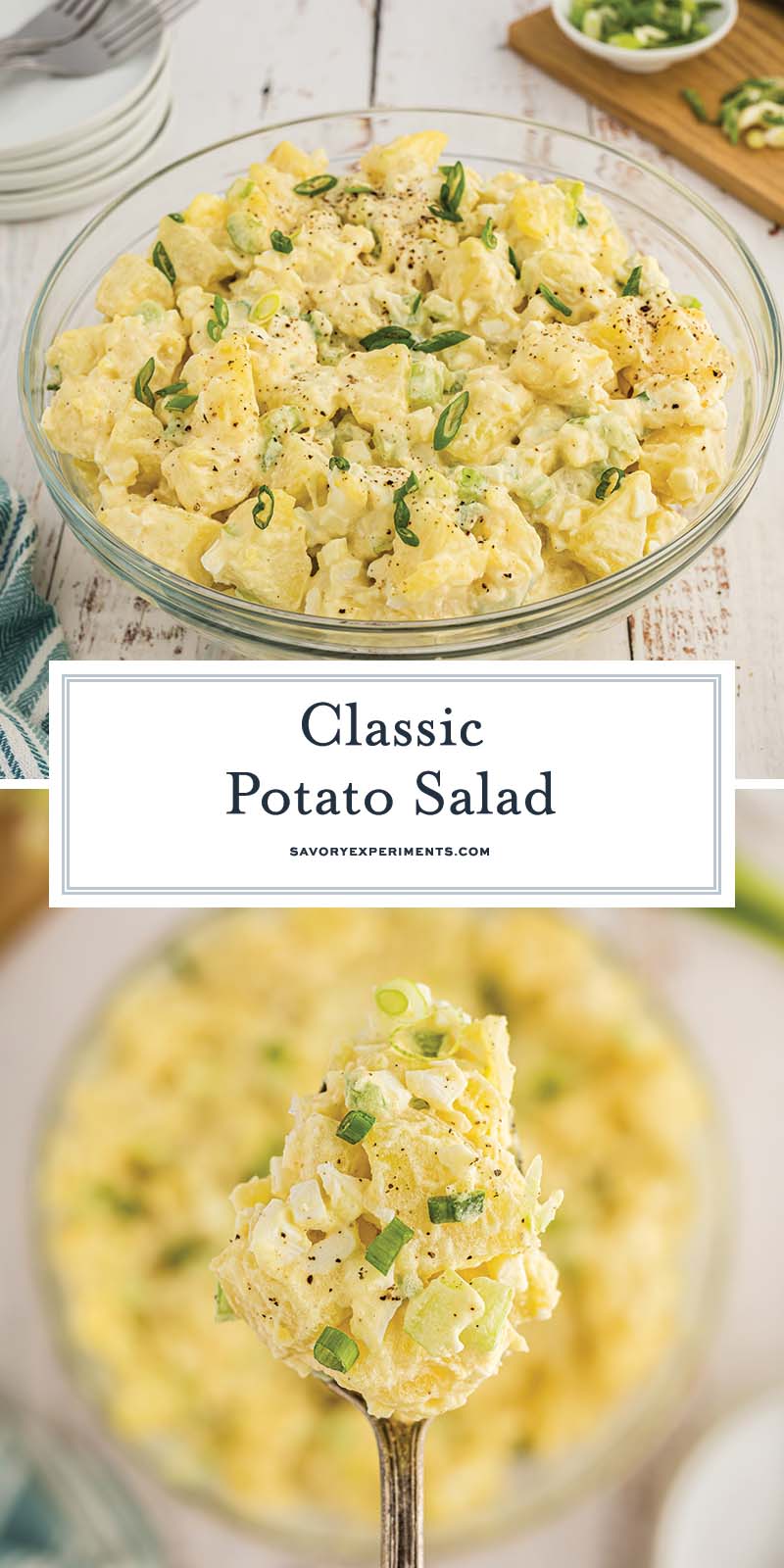 collage of potato salad for pinterest