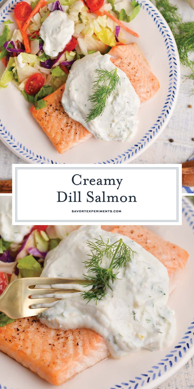 collage of dill salmon for pinterest