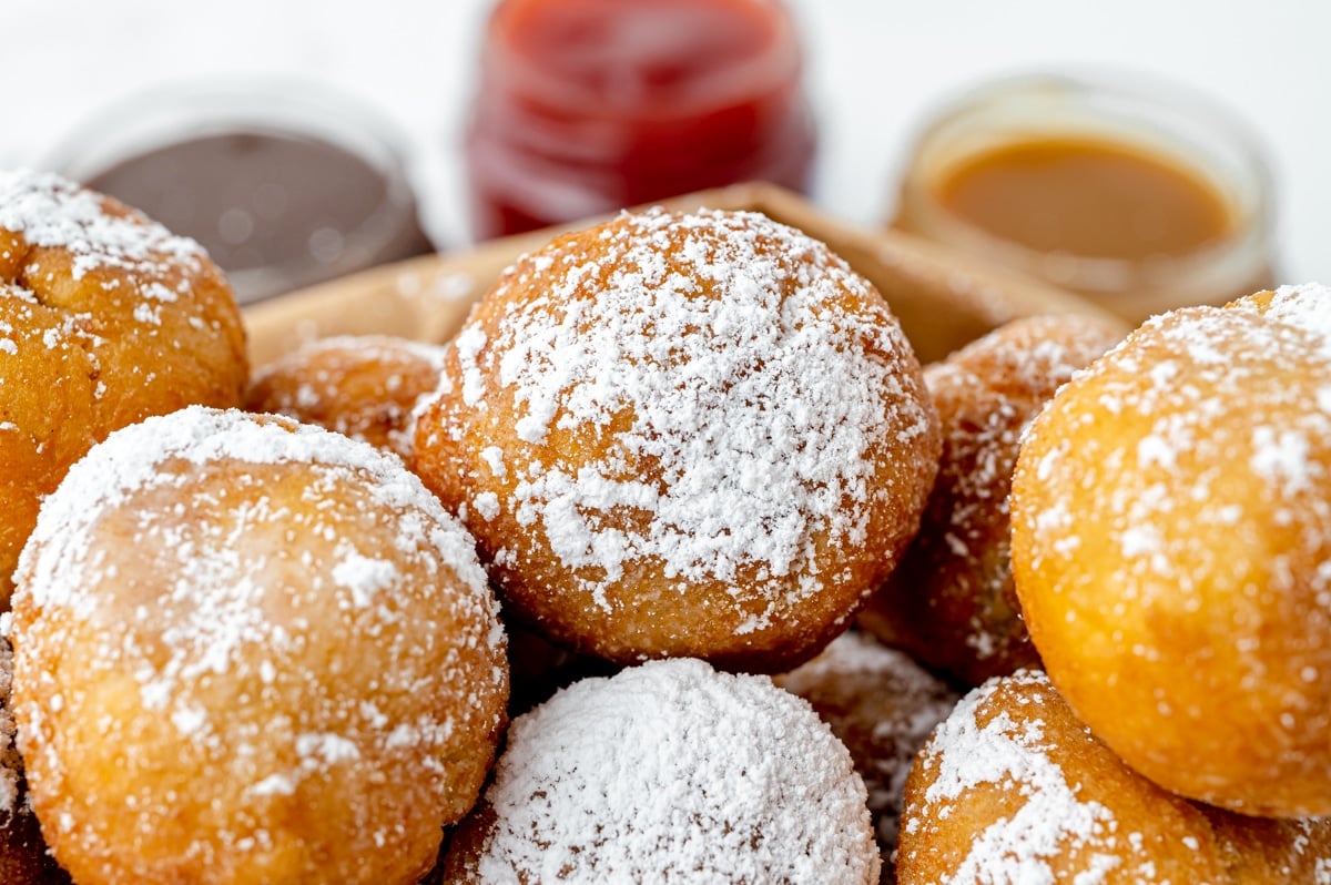 close up of italian fried dough