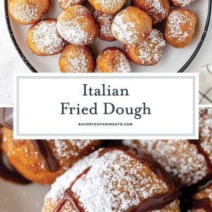 collage of italian fried dough for pinterest