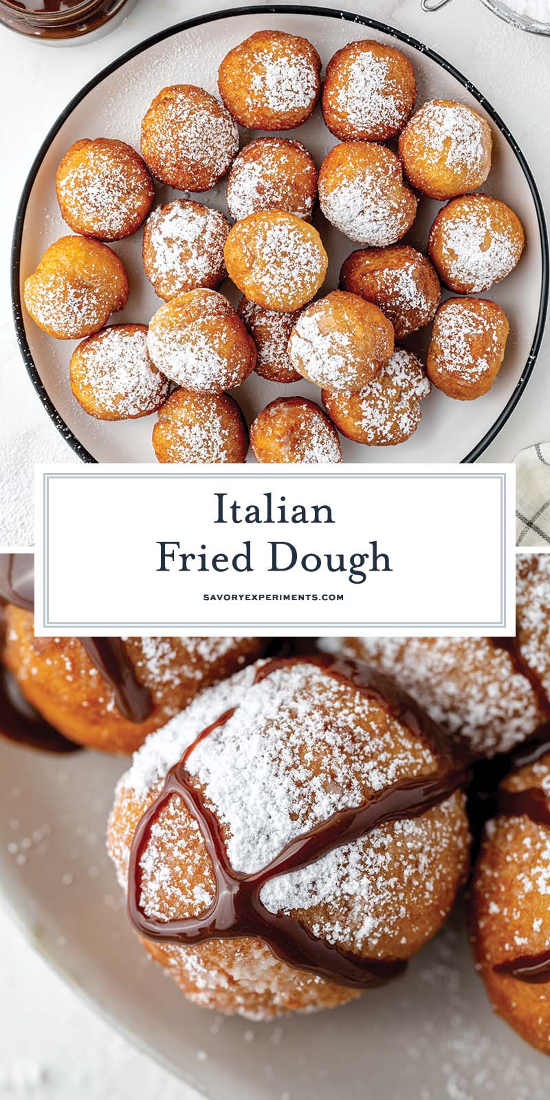 collage of italian fried dough for pinterest