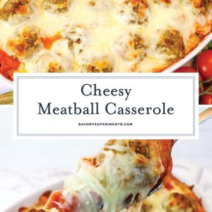 collage of meatball casserole for pinterest