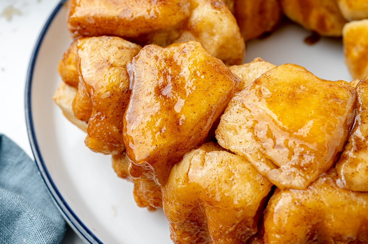 angled close up shot of monkey bread