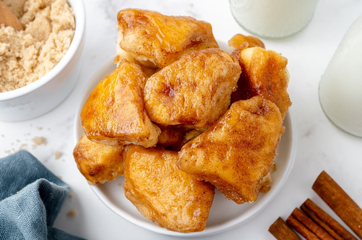 slice of monkey bread on a plate