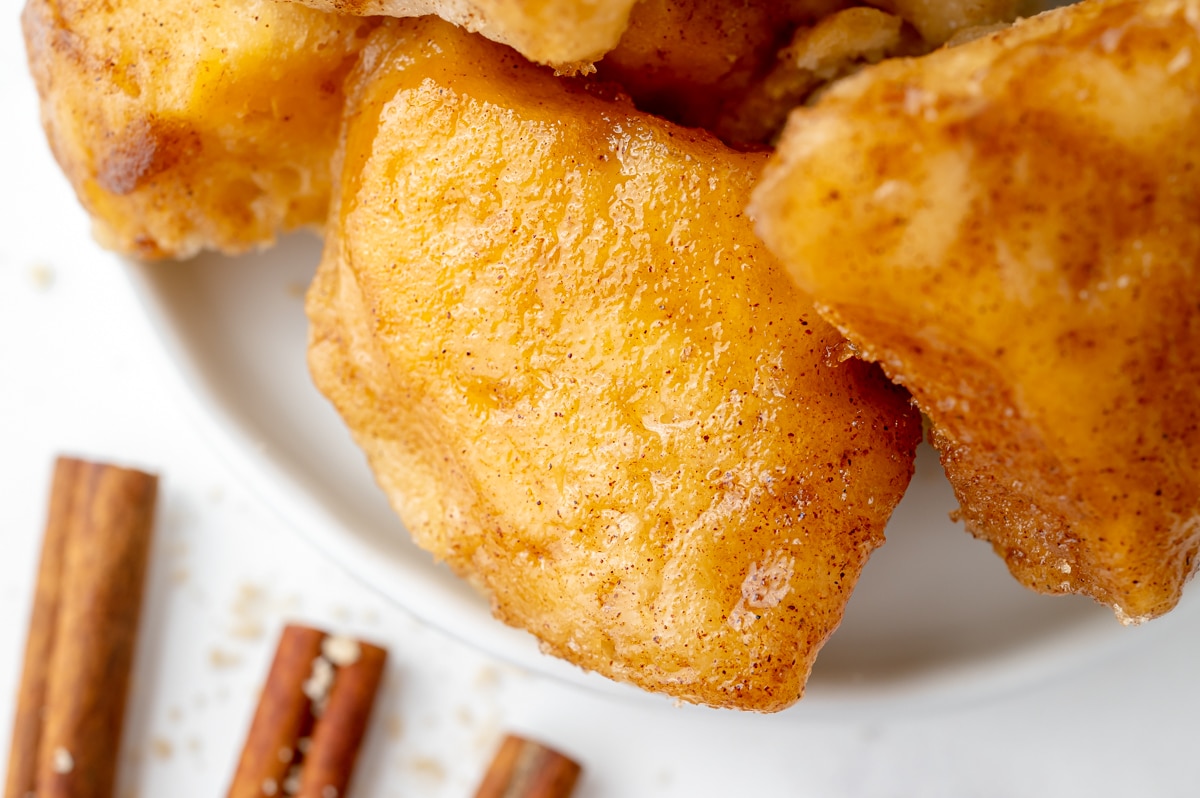 close up of cinnamon biscuit