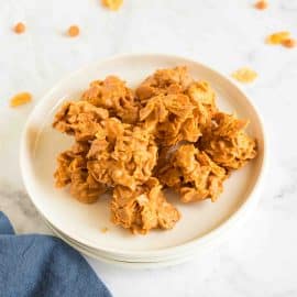 overhead shot of no bake butterscotch cookies