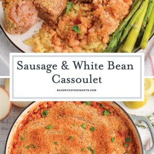 collage of white bean cassoulet images