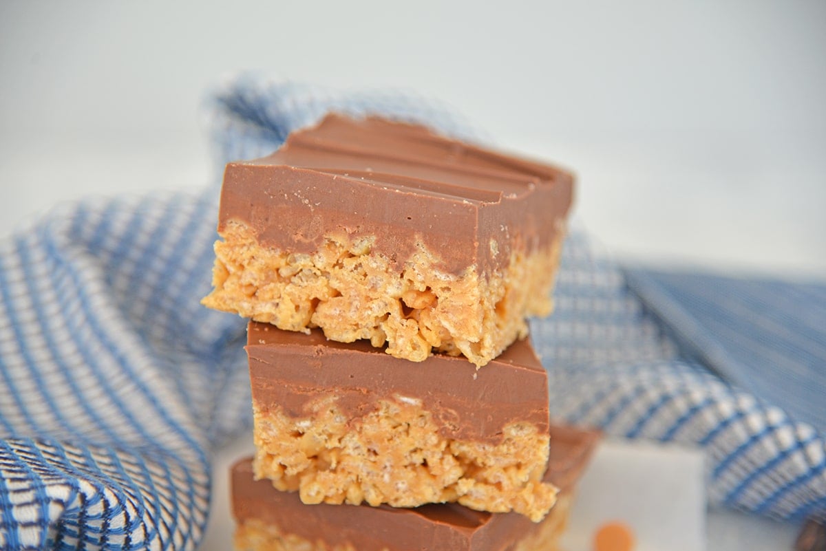 peanut butter and butterscotch bars with chocolate frosting
