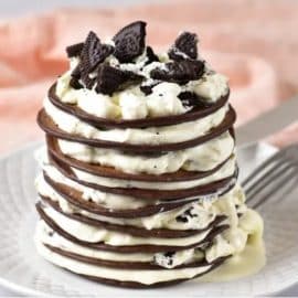 stack of oreo pancakes