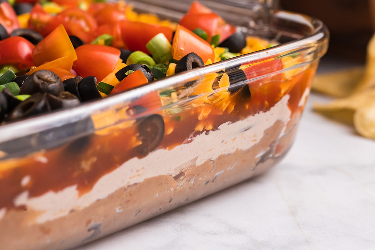 side view of 7 layer dip layers