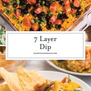 collage of 7 layer dip for pinterest