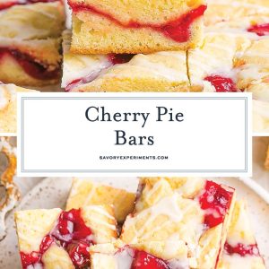 collage of cherry pie bar images