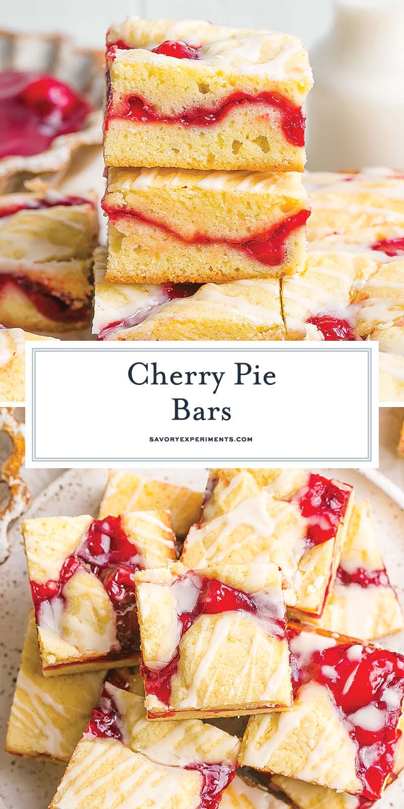 collage of cherry pie bar images