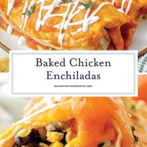 collage of chicken enchiladas for pinterest