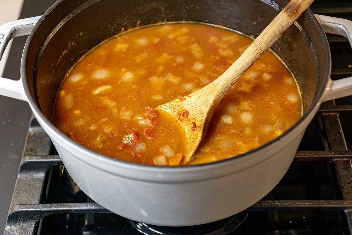 soup cooking on pot