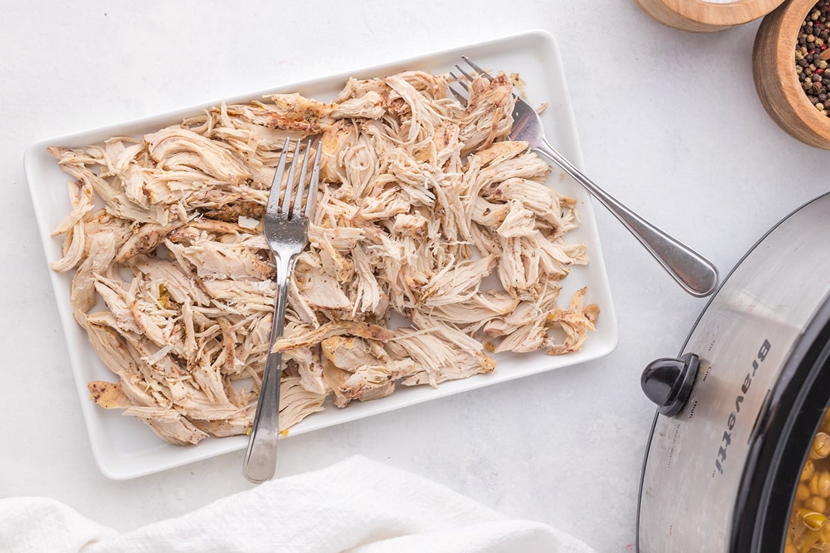 shredded chicken on a plate