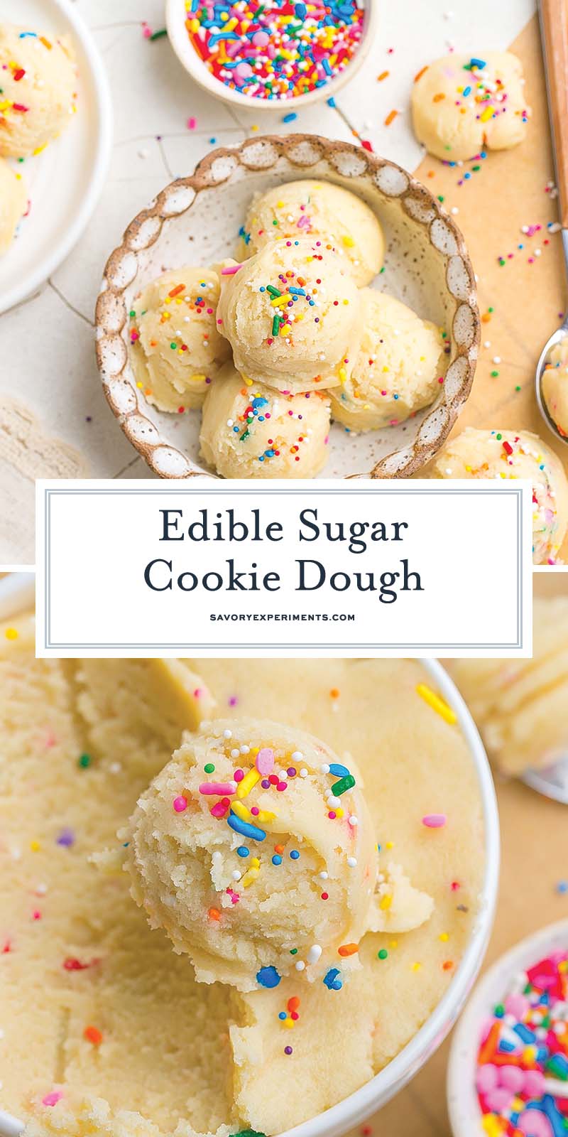 collage of sugar cookie dough for pinterest