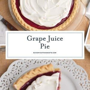 collage of grape juice pie for pinterest