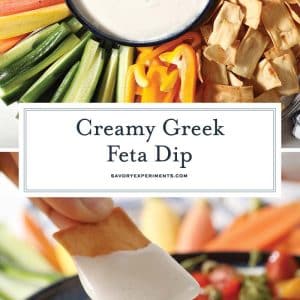 collage of greek feta dip for pinterest