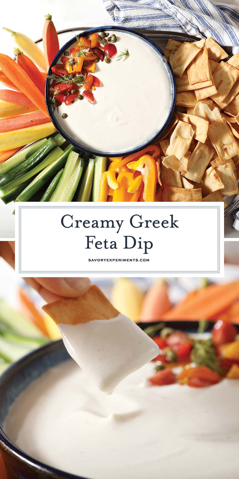 collage of greek feta dip for pinterest