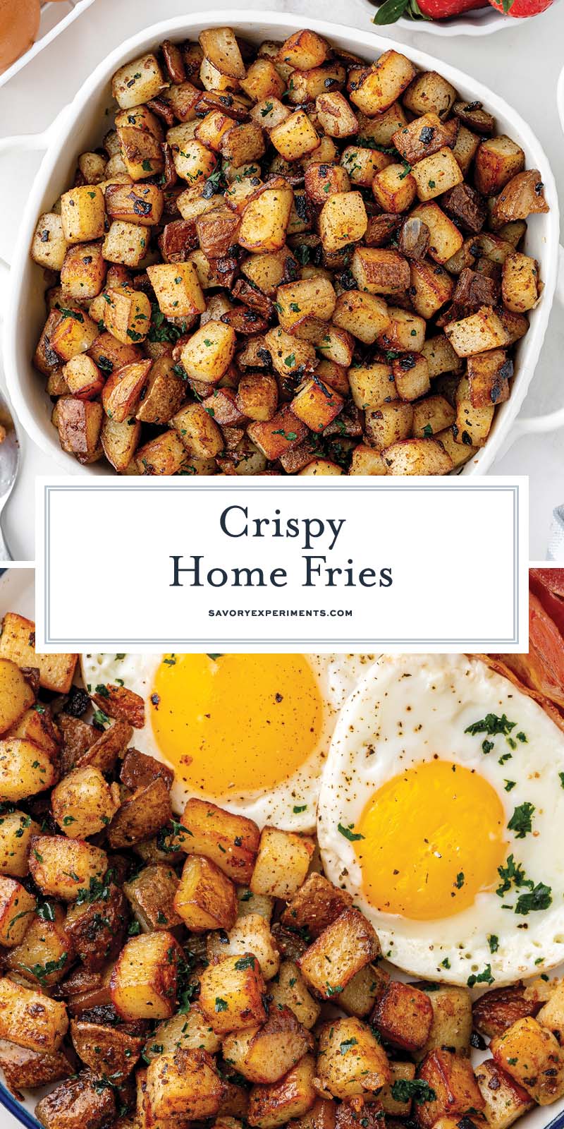collage of crispy home fries