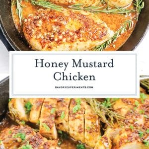 collage of honey mustard chicken for pinterest