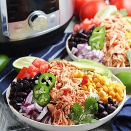 salsa chicken salad in a bowl