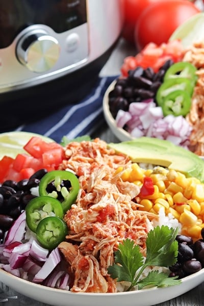 salsa chicken salad in a bowl