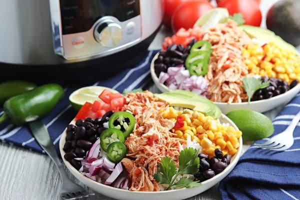 salsa chicken salad in a bowl