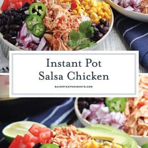 collage of instant pot salsa chicken for pinterest