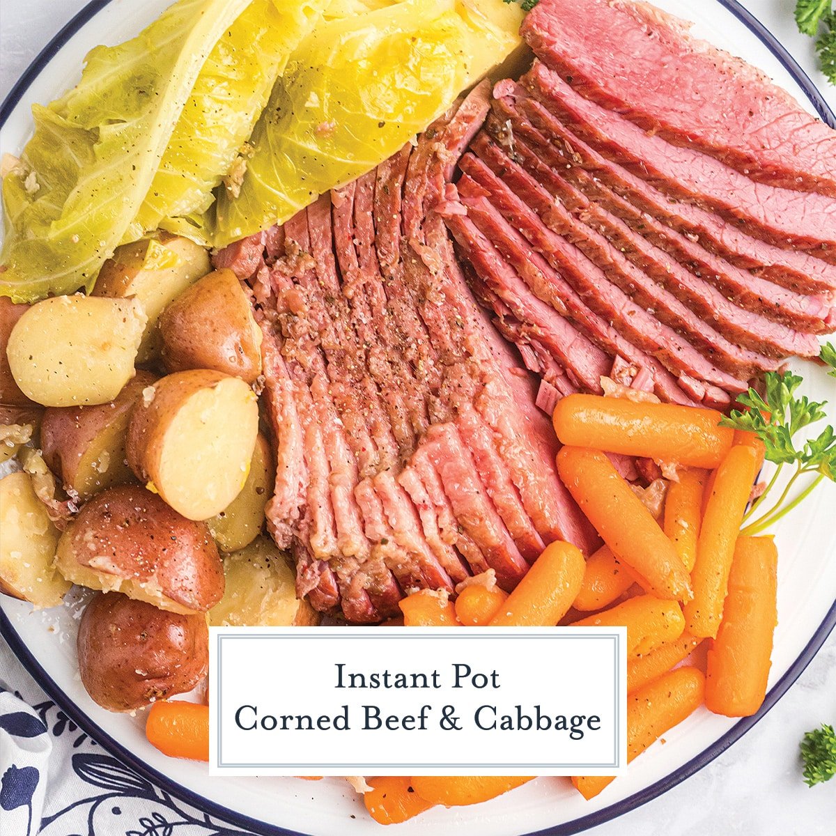 instant corned beef and cabbage with text overlay