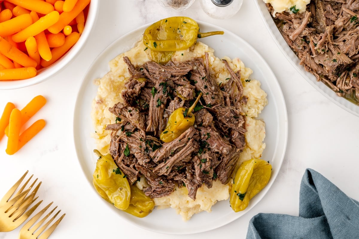 mississippi pot roast over mashed potatoes