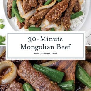 collage of mongolian beef in pinterest