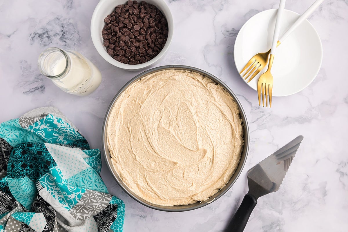 peanut butter cheesecake in springform pan