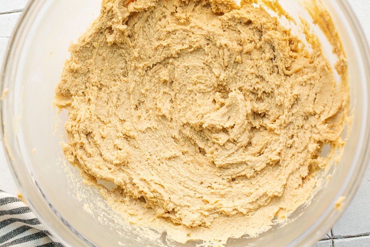 peanut butter cookie dough in a bowl