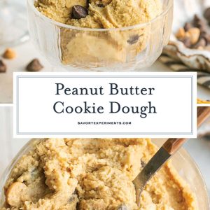 collage of peanut butter cookie dough for pinterest