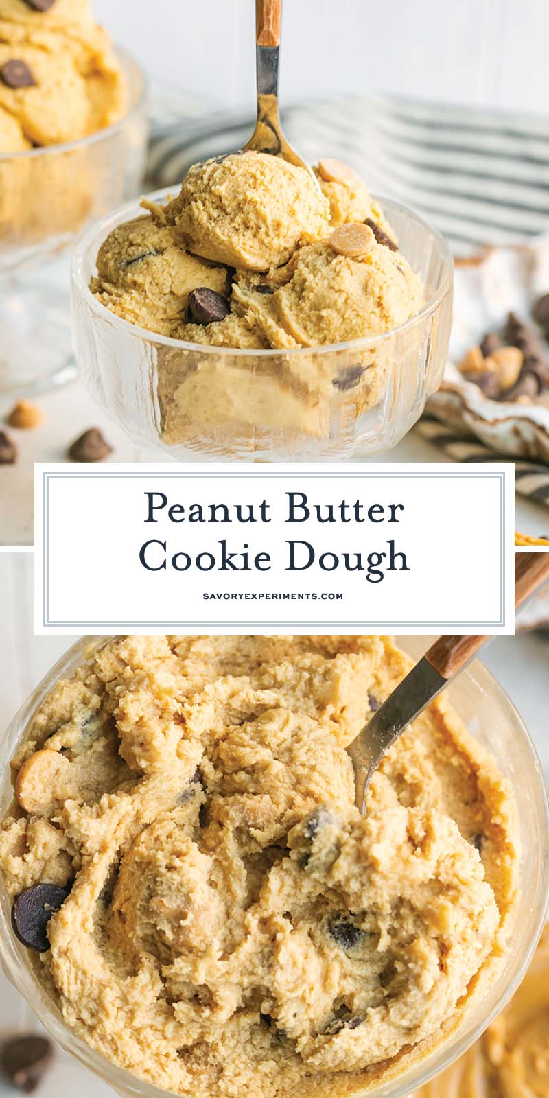 collage of peanut butter cookie dough for pinterest