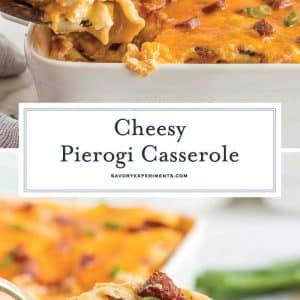 collage of pierogi casserole for pinterest