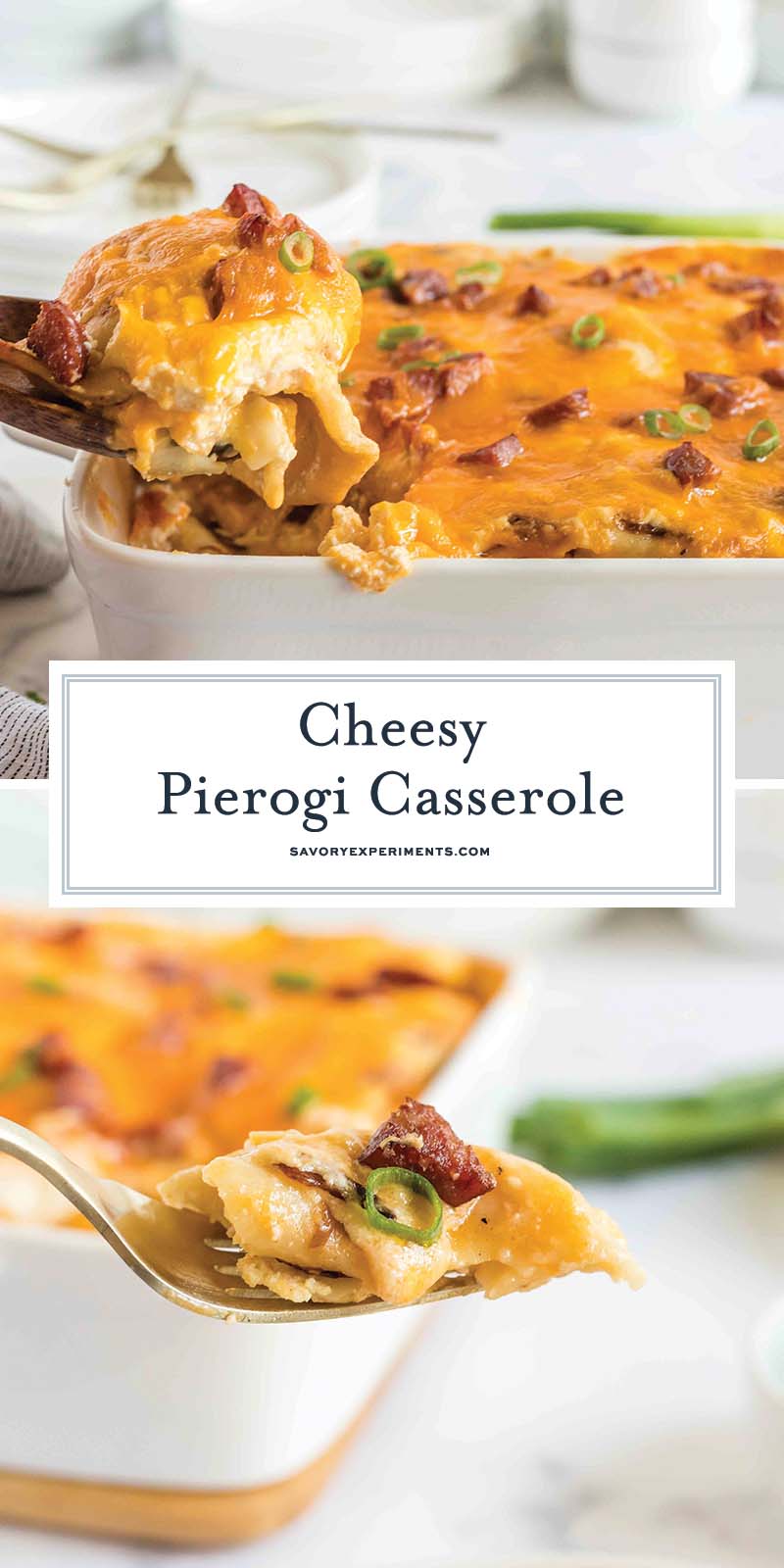 collage of pierogi casserole for pinterest